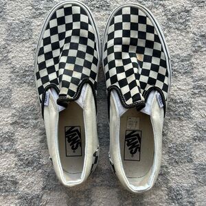 Vans Black and White Checkerboard Slip-Ons